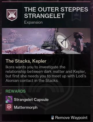 Locate & Acquire Outer Steppes Strangelet Capsule in Destiny 2