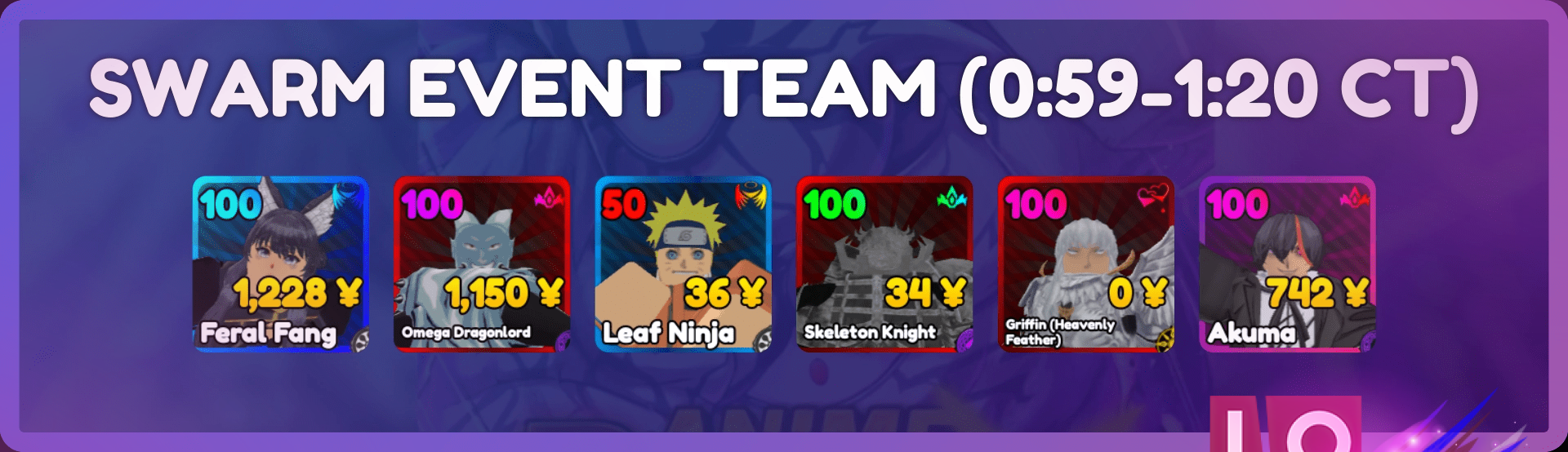 Top Anime Rangers X Swarm Event Team Guide (0:59-1:20 CT)