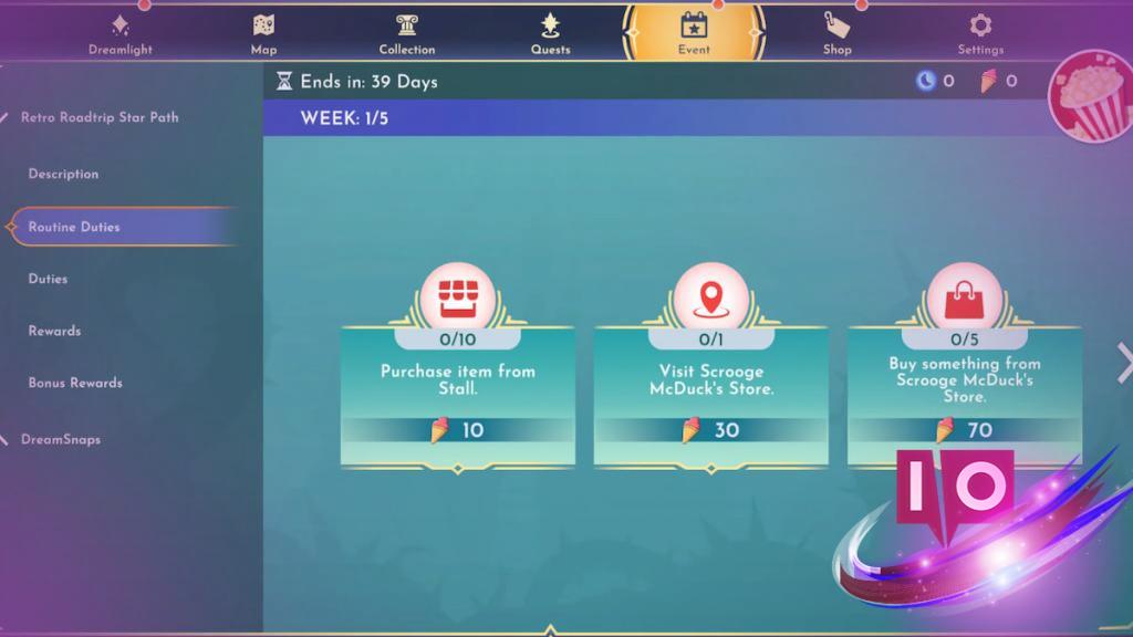 Week One Retro Roadtrip Star Path Duties in Disney Dreamlight Valley