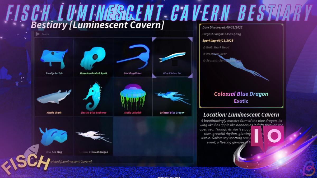 Complete Luminescent Cavern Bestiary Guide in Fisch: Tips & Tricks