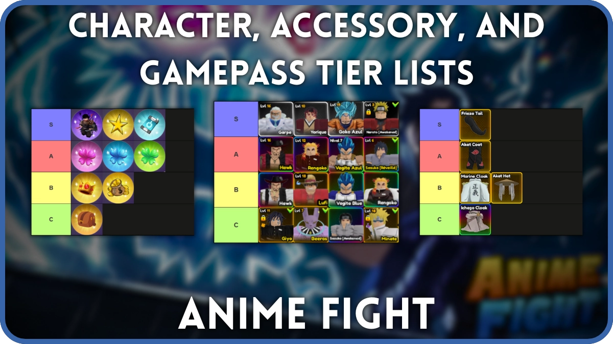 Ultimate Anime Fight Tier List: Top Characters, Accessories & Gamepasses