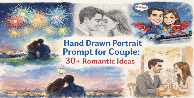 30+ Romantic Hand Drawn Portrait Prompts for Couples