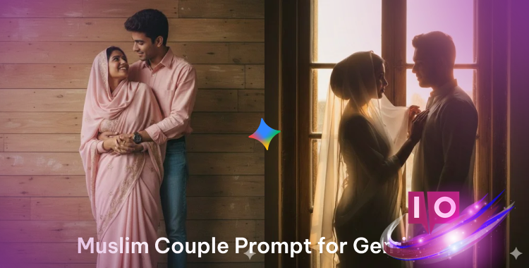 Elegant Muslim Couple Prompts for Gemini AI: 90s-Inspired Aesthetics